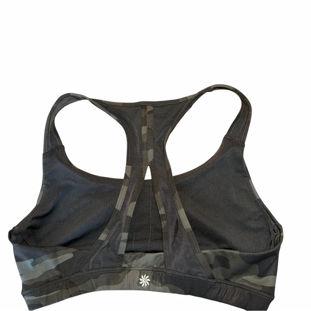 Athleta Olive & Black Camo Racerback Sports Bra
